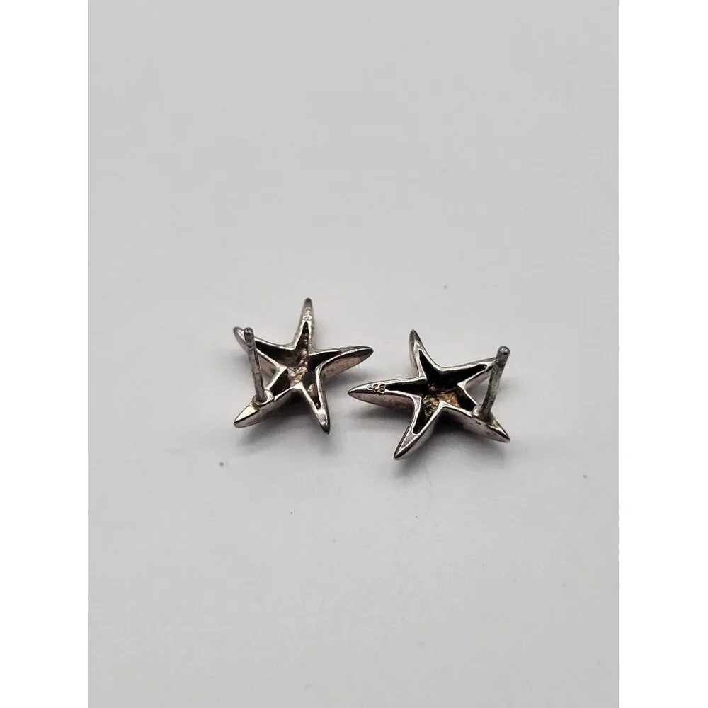Starfish 925 Sterling Silver Stud Earrings beach sand ocean vacation coastal - Picture 9 of 9